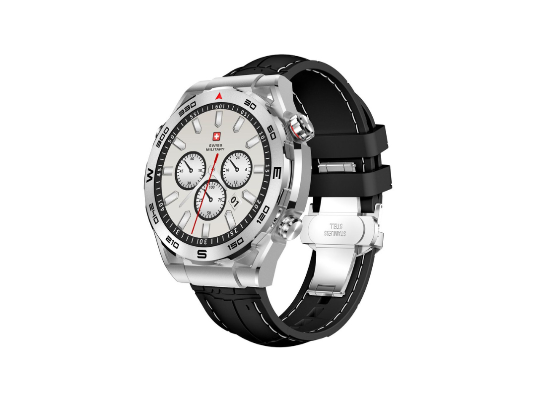 Swiss Military Dom 3 Smartwatch Stainless Steel Frame with 2 Straps