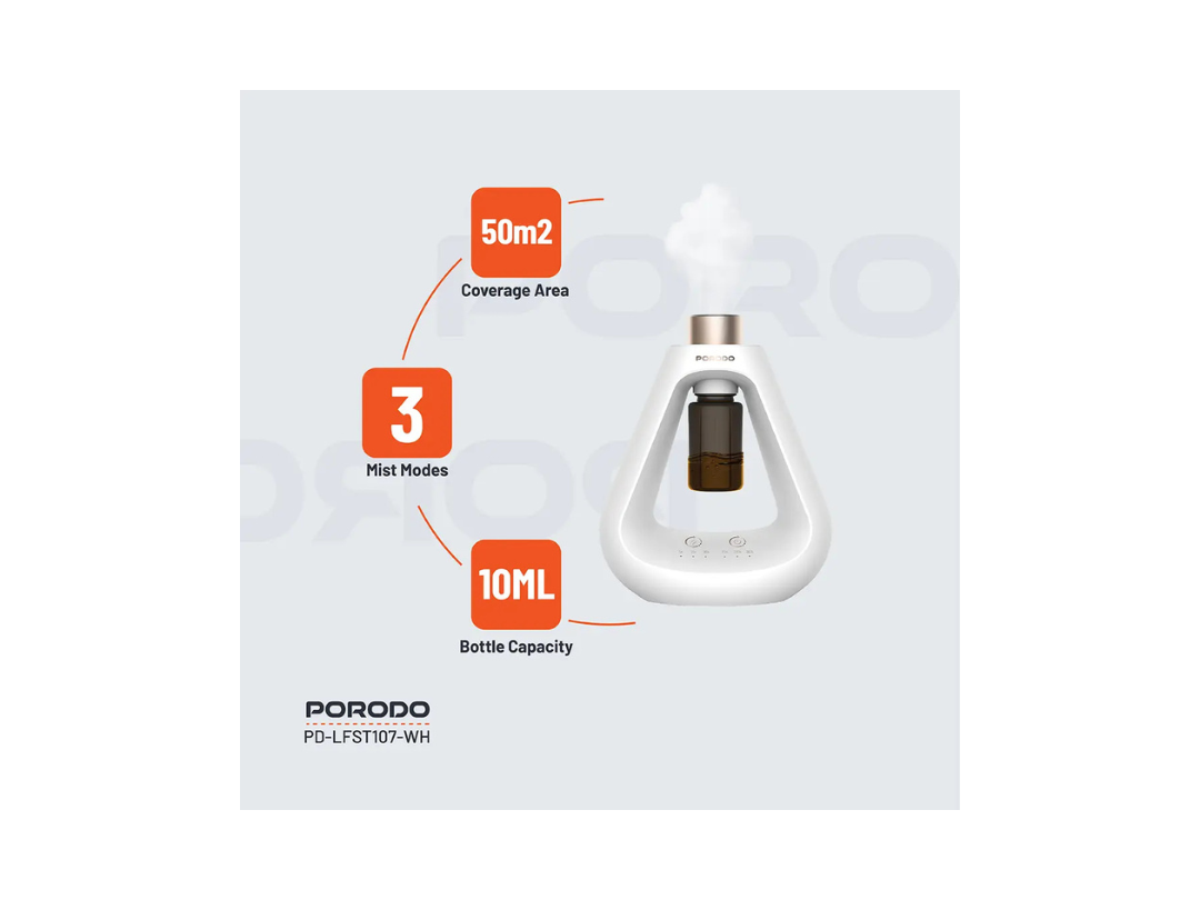 Porodo Lifestyle Aroma Sphere Waterless Diffuser | Quiet, USB-Powered