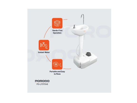 Porodo Lifestyle Portable Handwash Station - White | On-the-Go Hygiene