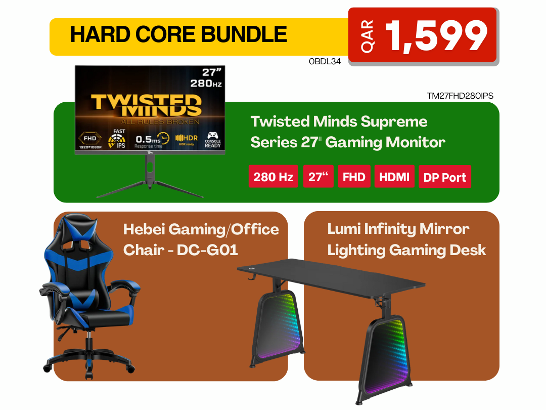Gamers Hard Core Bundle - Gaming Monitor + Gaming Chair + Gaming Desk ...