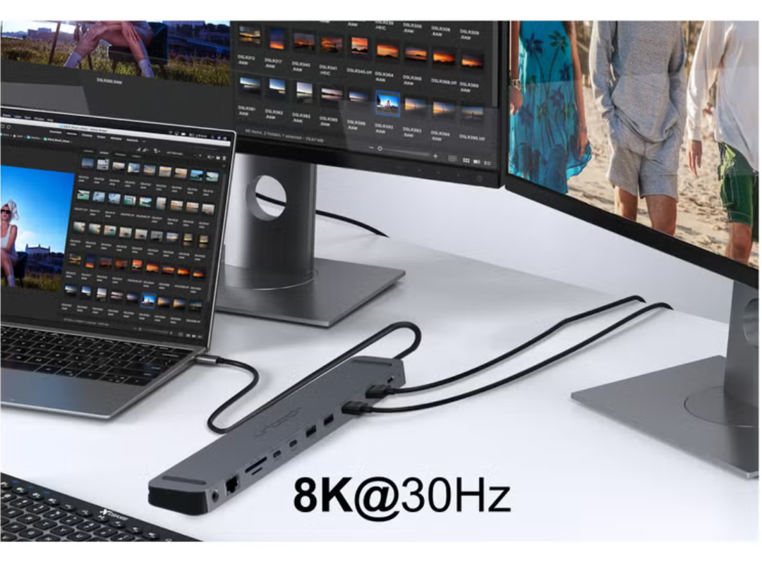 URTECH 11-in-1 Premium USB-C Docking Station | 8K Video | 10Gbps Ethernet | Dual HDMI | 100W Power Delivery | Executive Tech Hub - HUB11-USB-100W