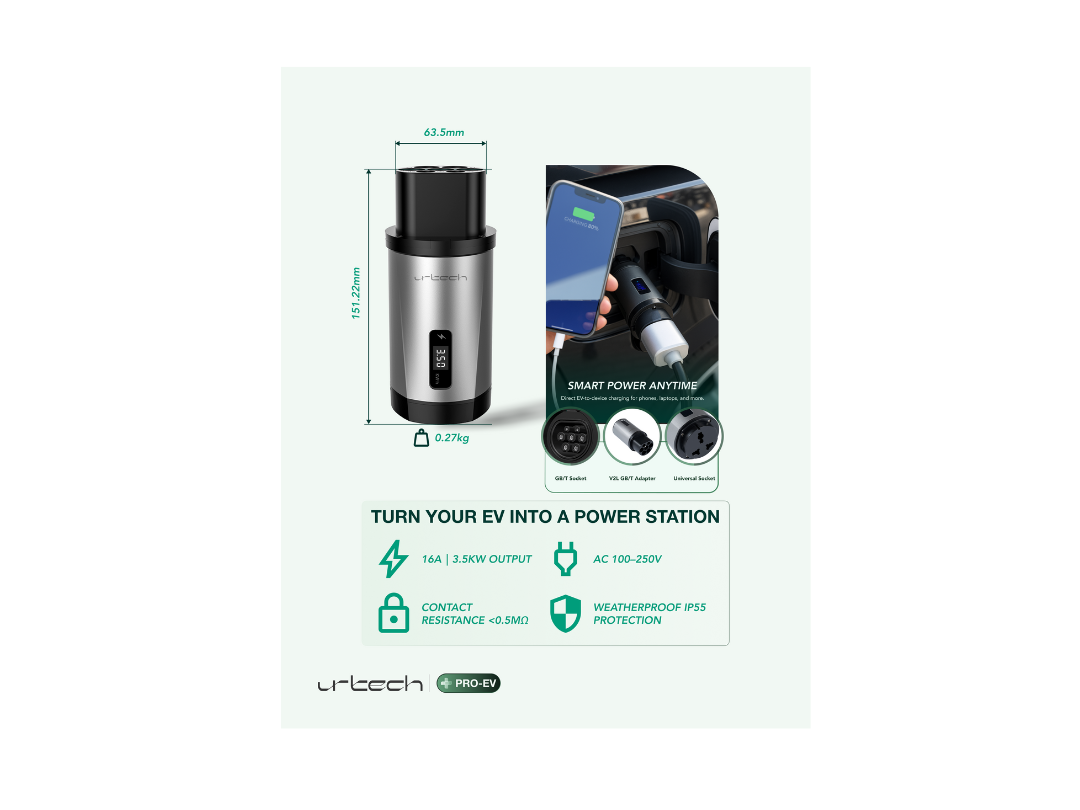 Buy URTECH GB/T V2L Adapter 3.6kW – Mobile EV Power | in Qatar