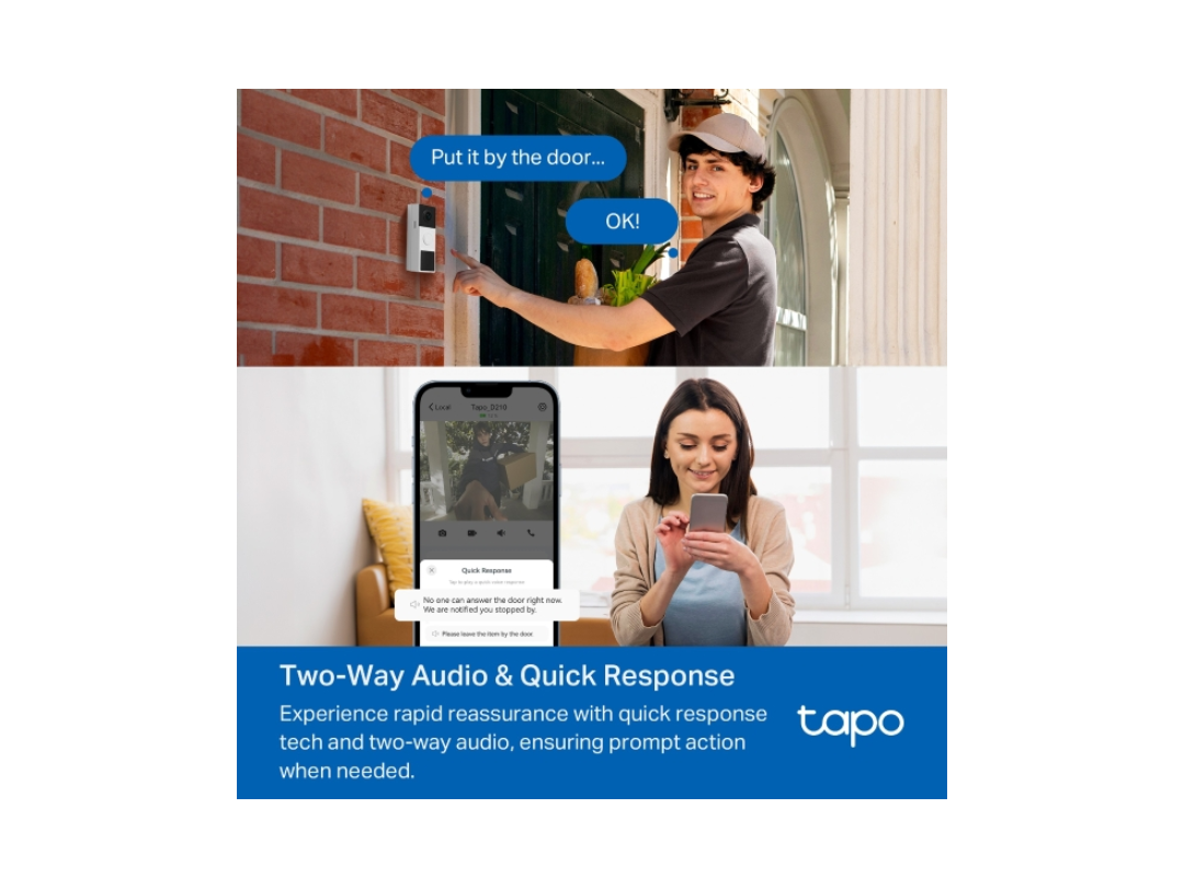 Buy TP-Link Tapo D210 2K Wi-Fi Video Doorbell with Chime in Qatar 