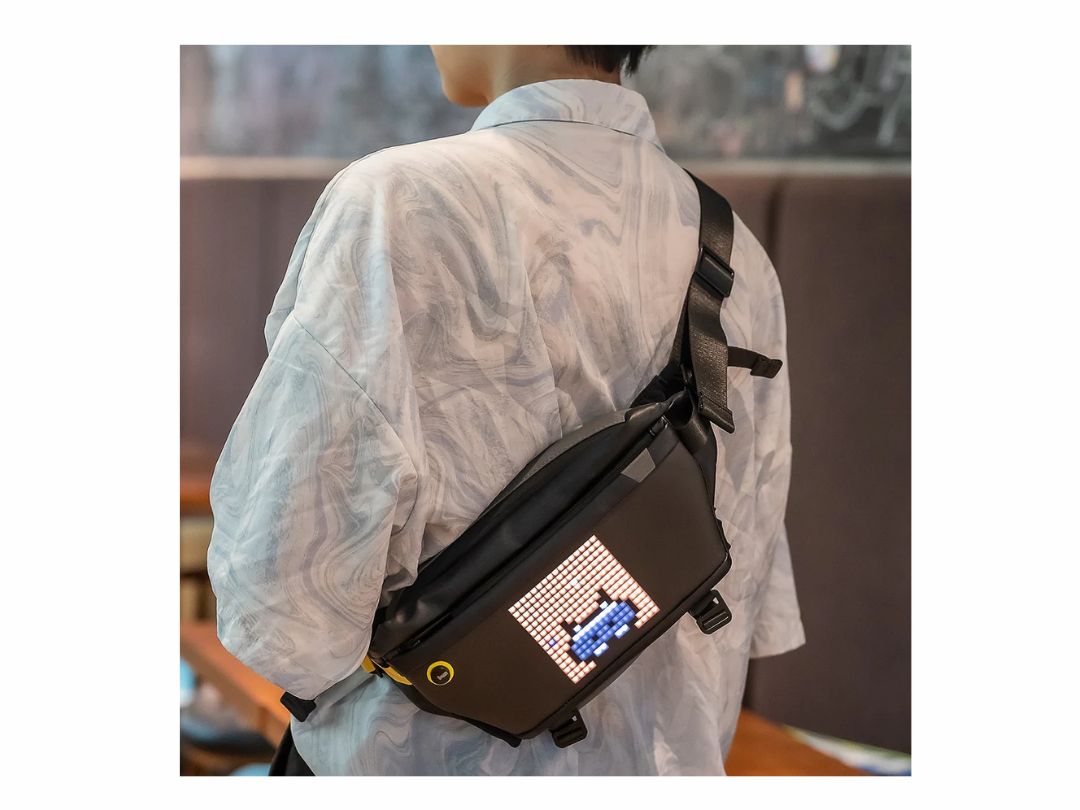 Divoom Pixoo LED Sling Bag Pixel Art LED Display Daypack, Crossbody Waterproof Shoulder Chest Backpack - Black Divoom Pixoo LED Sling Bag Pixel Art LED Display Daypack, Crossbody Waterproof Shoulder Chest Backpack - Black