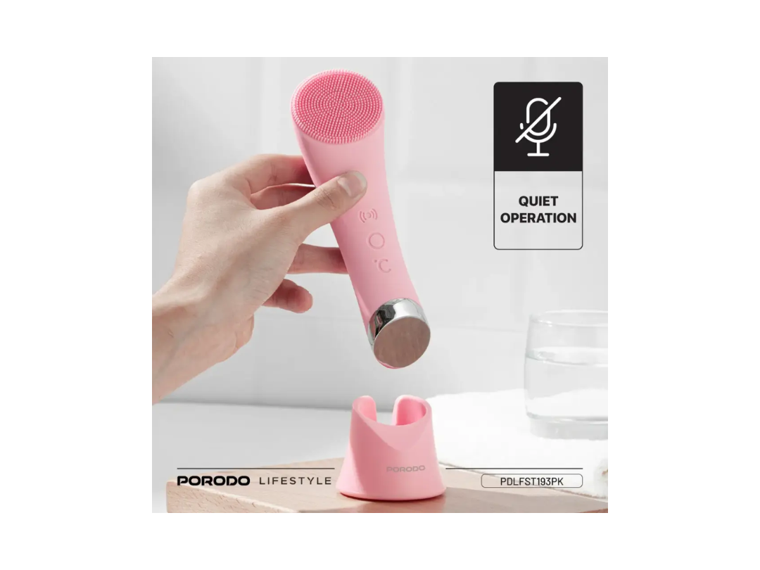 Buy Porodo Sonic Vibration Facial Cleansing Brush – Pink | in Qatar 