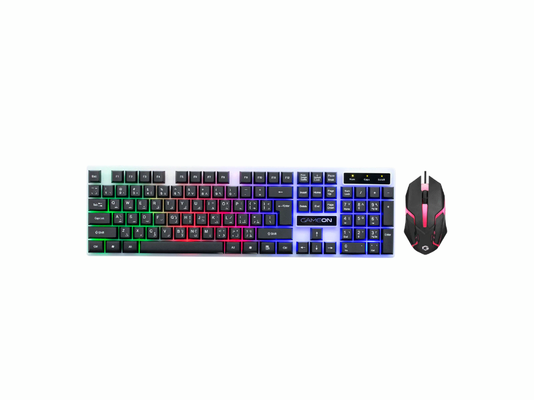 GAMEON DOMINION Series GO21KM-B RGB Wired Gaming Keyboard & Mouse 2 in 1 Combo Bundle - English/Arabic