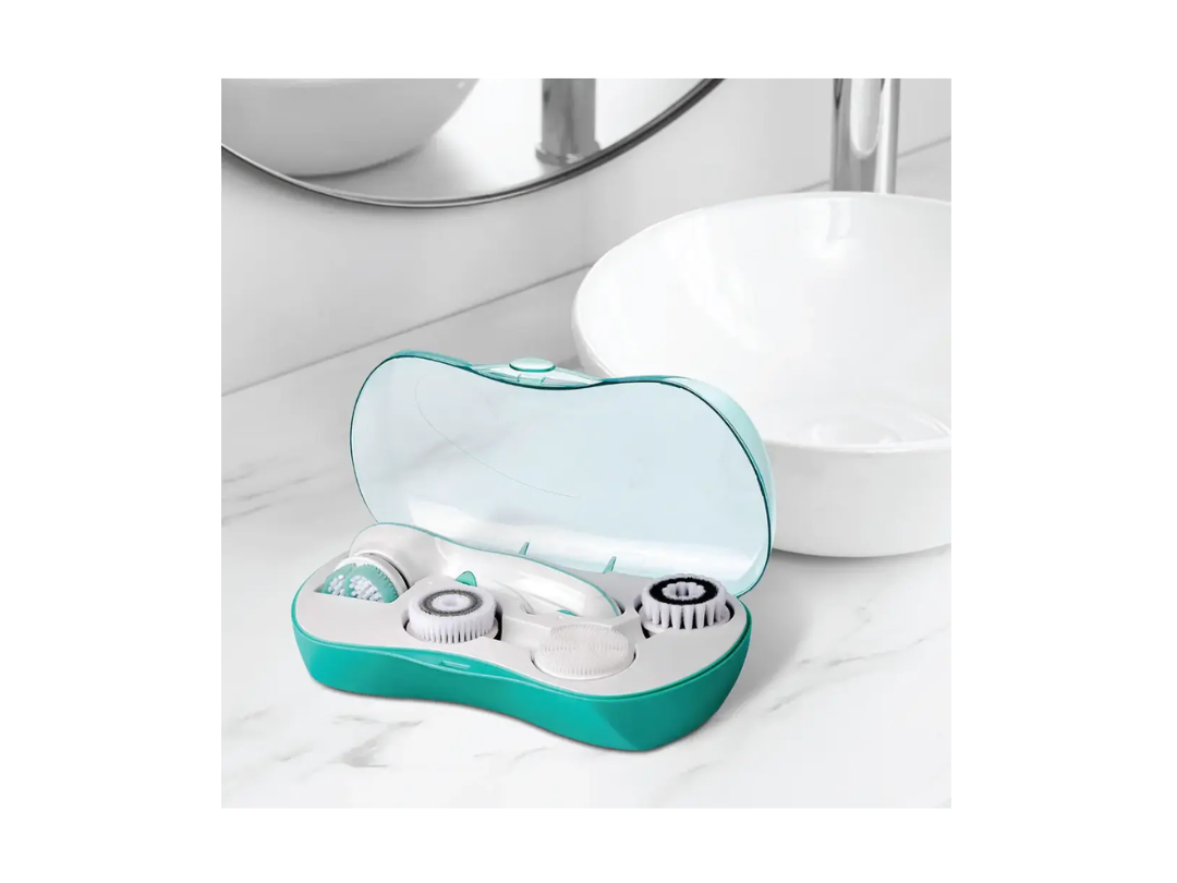 Buy Porodo 4-in-1 Facial Cleansing Brush – White | in Qatar 