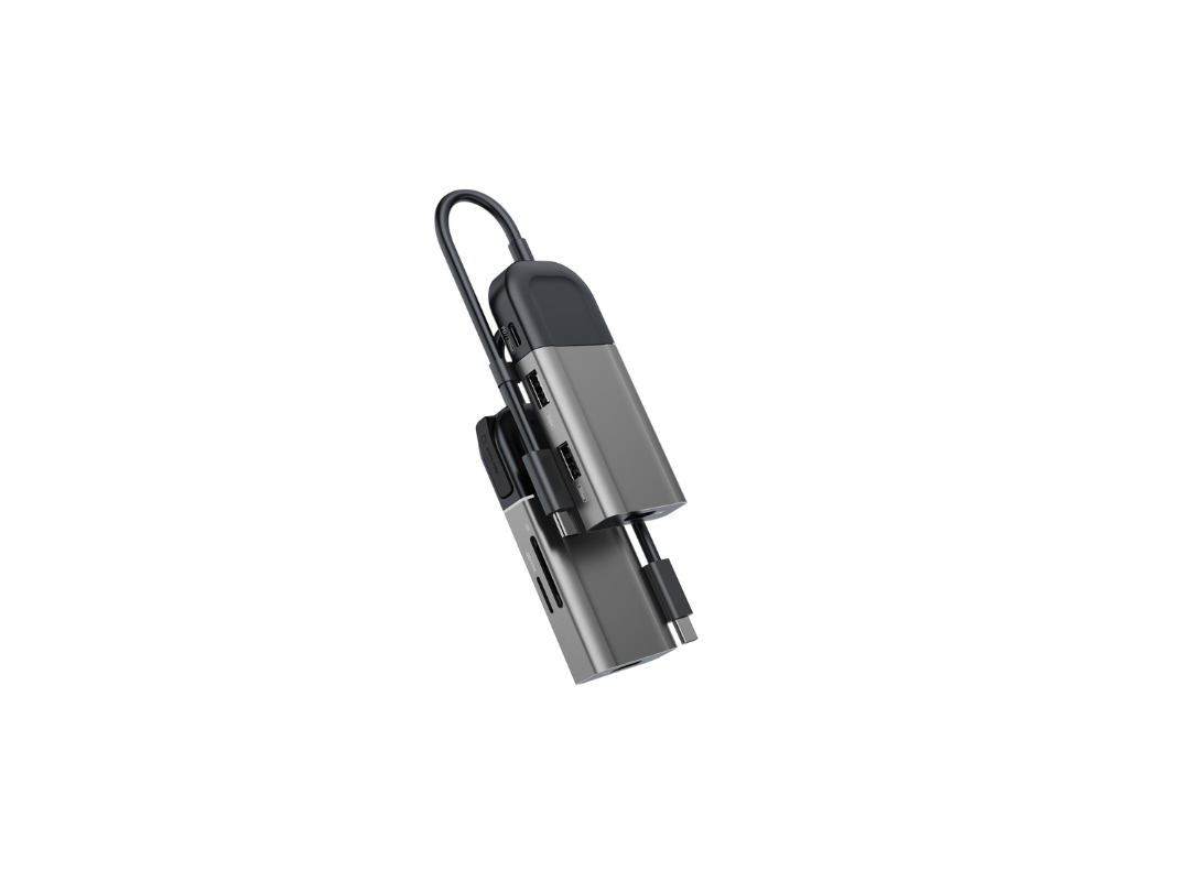 Buy URTECH 6-in-1 USB-C Hub | 4K HDMI + Privacy Switch | in Qatar