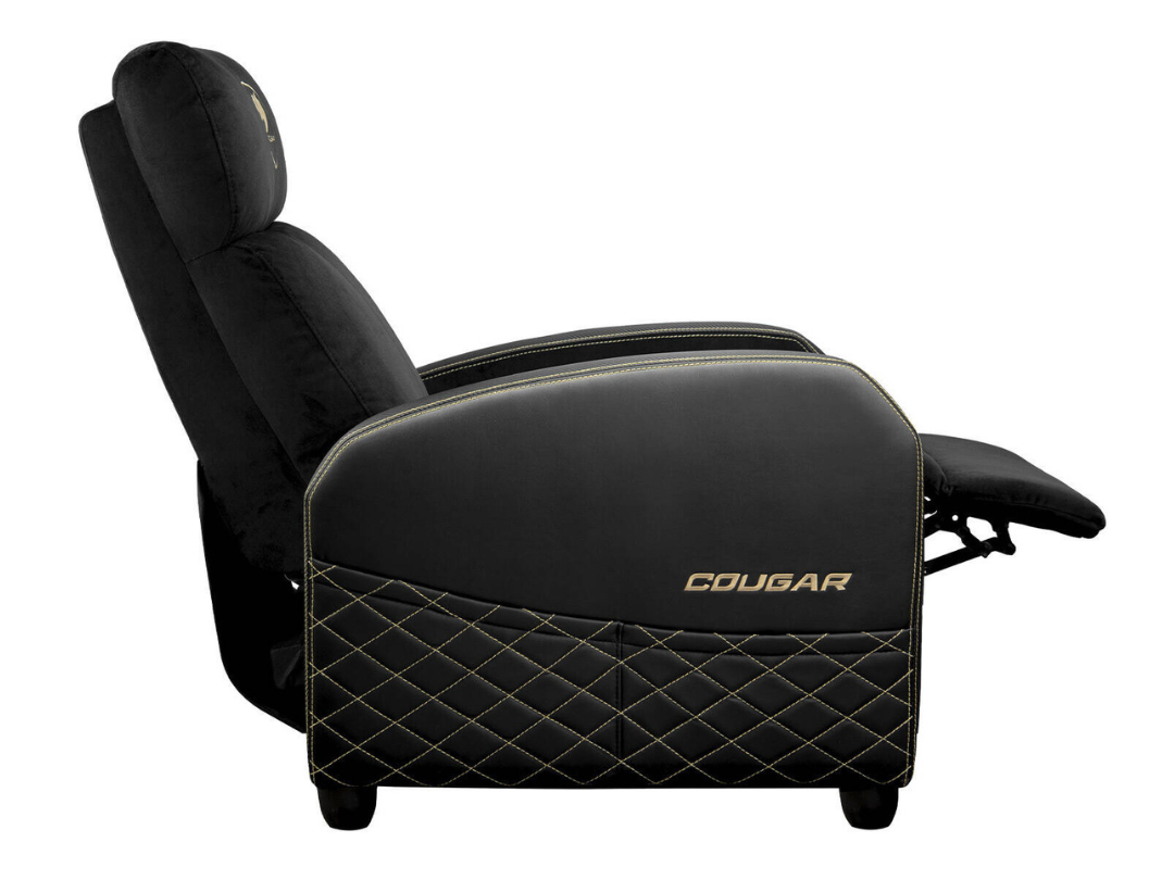 Cougar Ranger Elite Gold Gaming Sofa – Velvet, Reclining, Adjustable