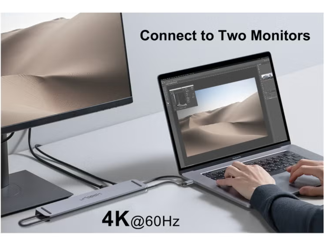 URTECH 11-in-1 Premium USB-C Docking Station | 8K Video | 10Gbps Ethernet | Dual HDMI | 100W Power Delivery | Executive Tech Hub - HUB11-USB-100W