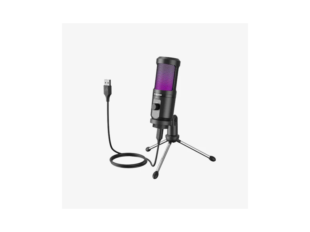 MAONO PM461TR USB Gaming Microphone, PC Computer Condenser Mic with Gain for Recording, Podcasting, Streaming, YouTube, Twitch, Skype, Compatible with PS5 PS4 Mac Laptop Desktop (PM461TR)