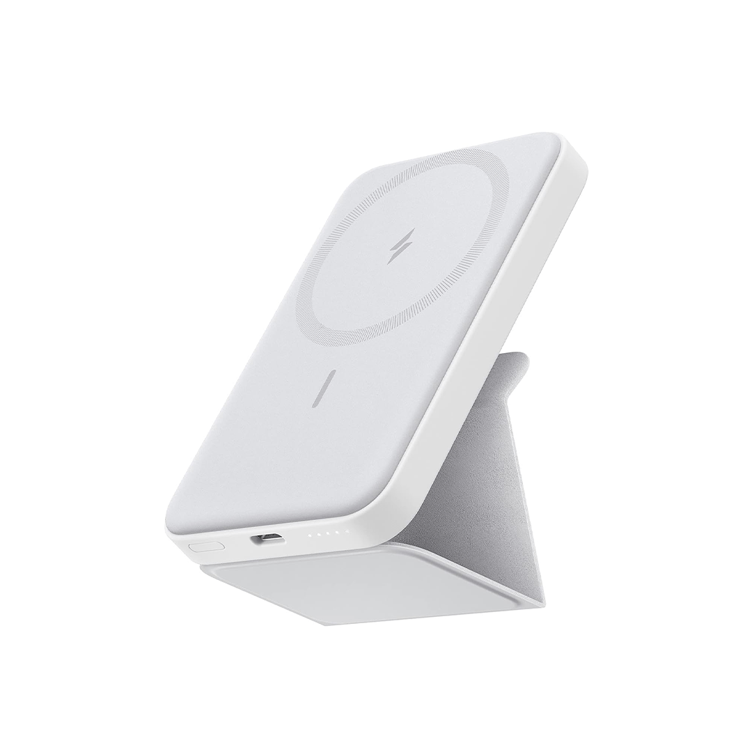 Anker 622 MagGo Magnetic 5000 mAh Power Bank with Built-In Stand - White in Qatar