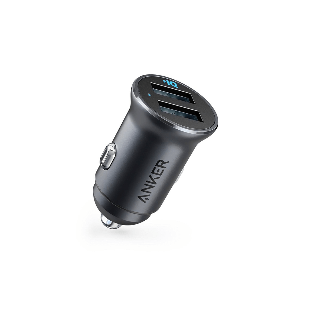 Anker PowerDrive 2 Alloy Metal Mini 24W 4.8A Car Charger - Black in Qatar