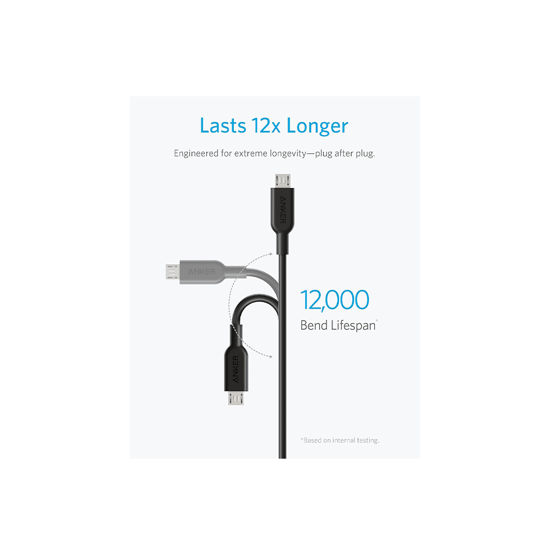 Anker 3-in-1 USB-A to Micro-USB, USB-C, Lightning MFI Certified Fast Charging Cable 3ft - Black in Qatar