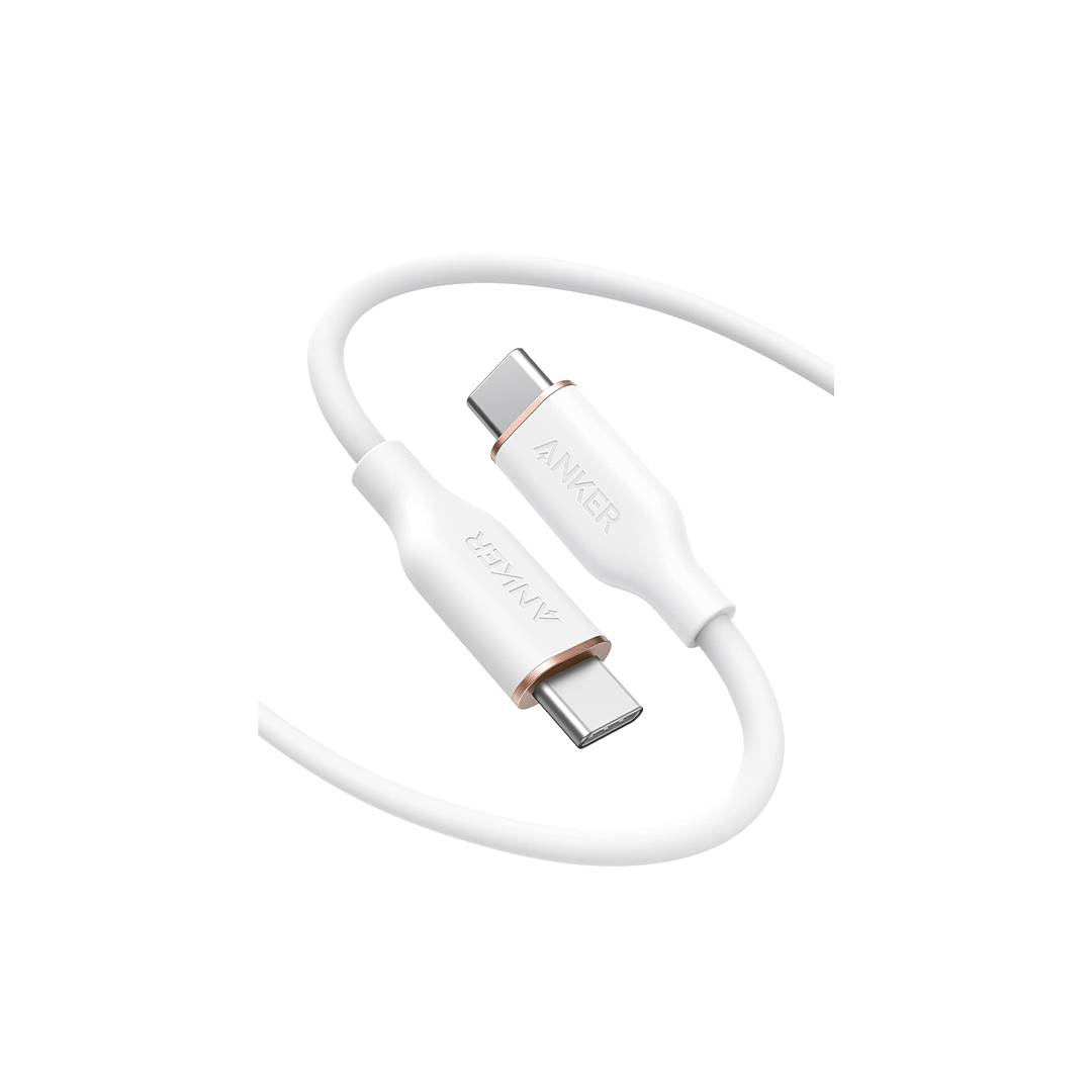 Anker PowerLine III Flow USB-C to USB-C Cable 100W 3ft - White in Qatar