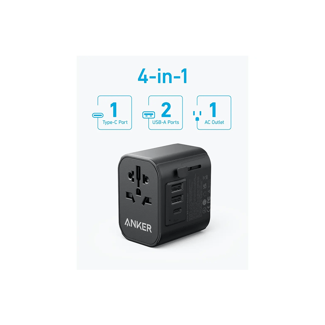 Anker PowerExtend Travel Adapter 30W With USB C Charger - Black in Qatar