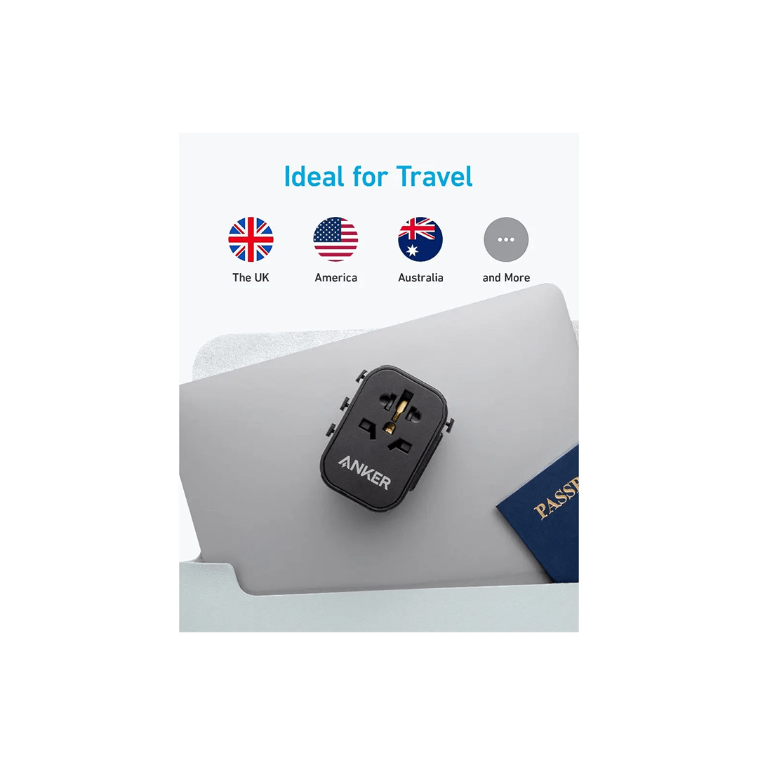 Anker PowerExtend Travel Adapter 30W With USB C Charger - Black in Qatar