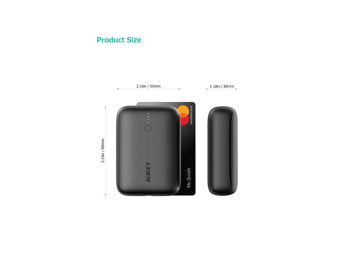 AUKEY 20W 10000mAh Mini Power Bank - Black in Qatar