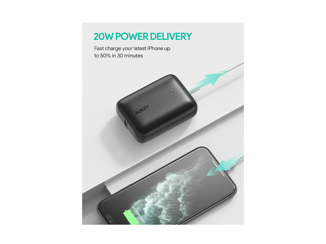 AUKEY 20W 10000mAh Mini Power Bank - Black in Qatar