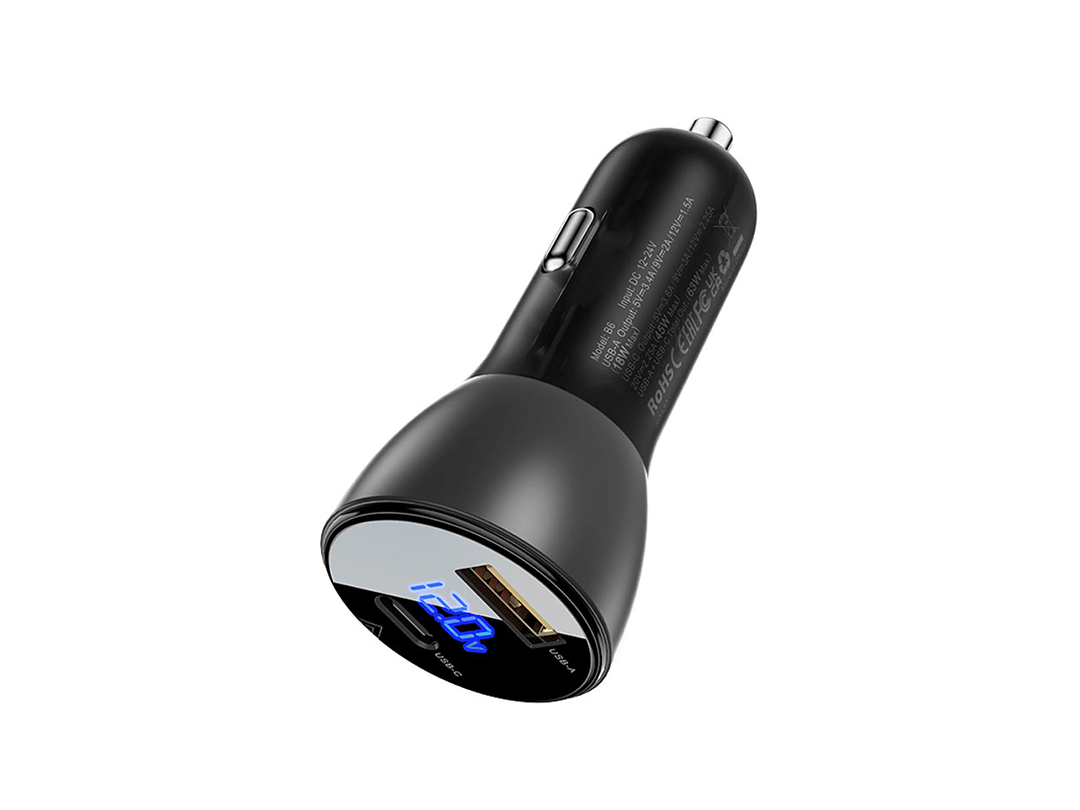 Acefast B6 63W (1xUSB-C+1xUSB-A) Fast Charge Car Charger in Qatar