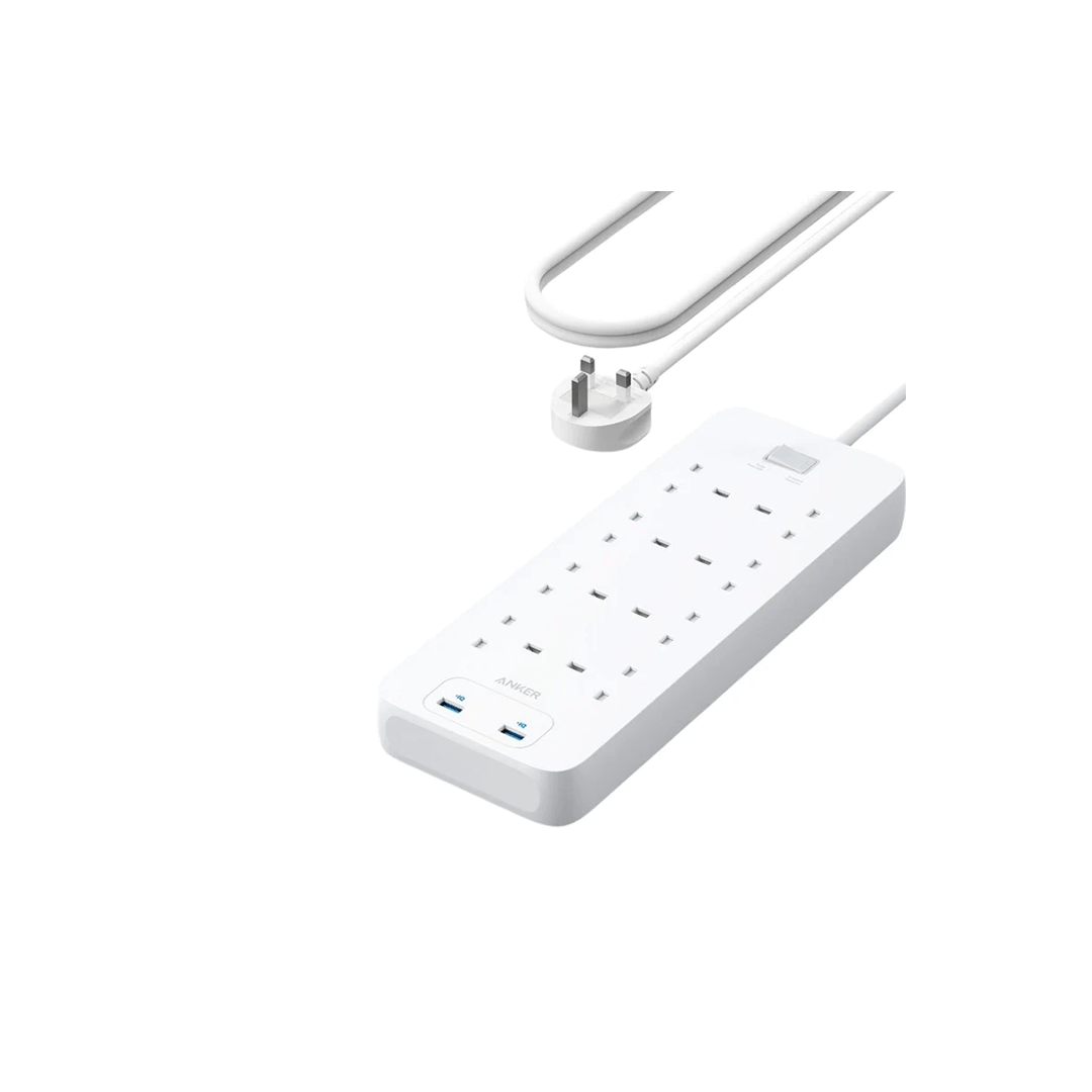 Anker 342 USB 10-in-1 8 Outlets 2 Ports 2A Power Extend Strip in Qatar