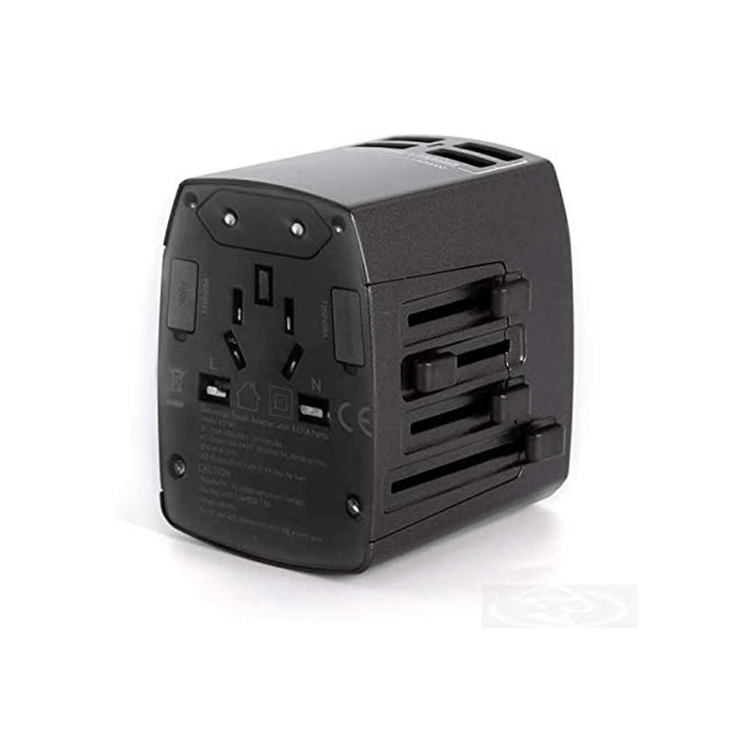 Anker Universal Travel Adapter With 4 Usb Ports, Interchangeable Charger - Black in Qatar