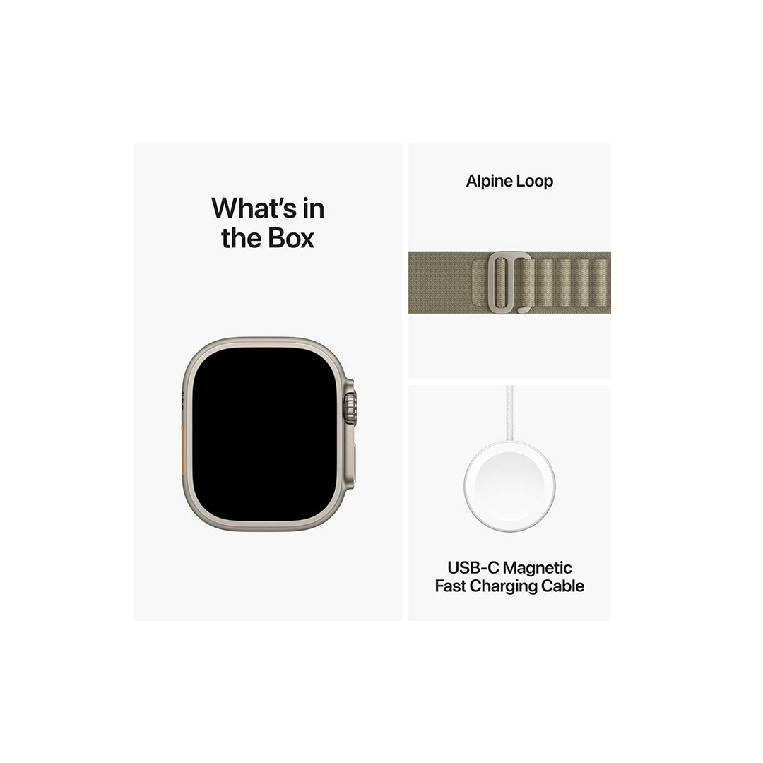 Apple Watch Ultra 2 GPS + Cellular 49mm Titanium Case with Olive Alpine Loop