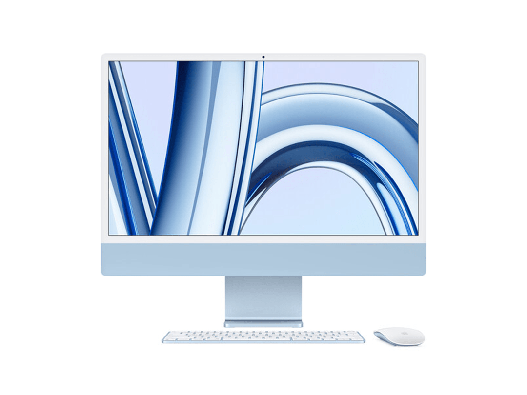 Apple iMac 24 inch M3 chip (8‑core CPU 8‑core GPU) / 8GB RAM / 256GB SSD / 24inch 4.5K Retina display / English Arabic Keyboard / macOS - Blue in Qatar