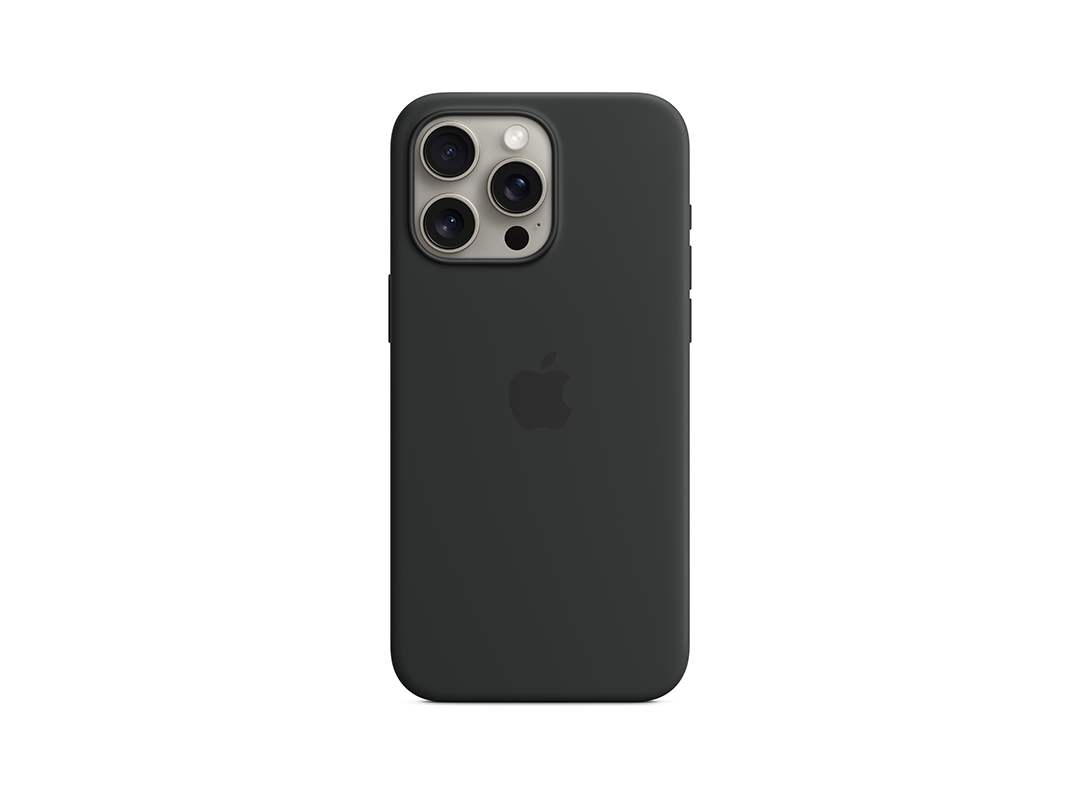 Apple MT1M3ZM/A iPhone 15 Pro Max Silicone Case with MagSafe - Black in Qatar 