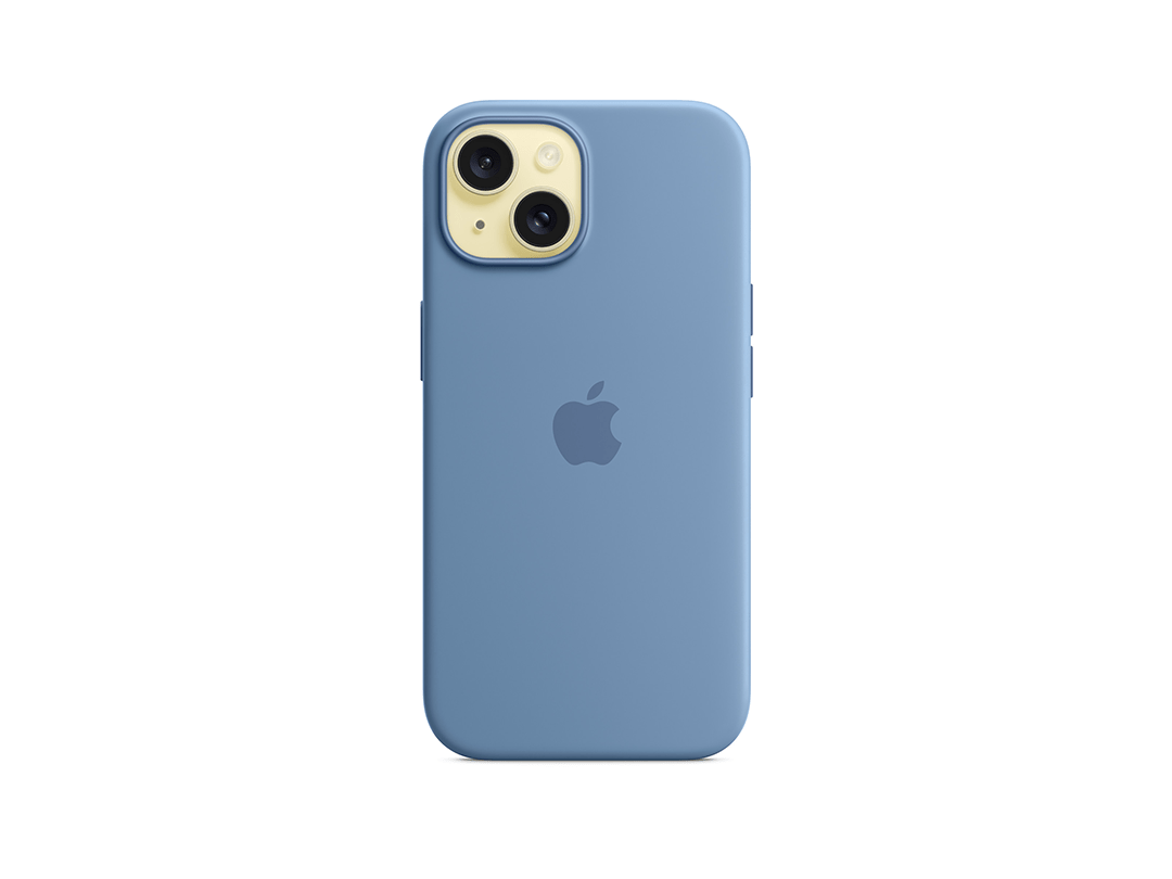 Apple MT0Y3ZM/A iPhone 15 Silicone Case with MagSafe - Winter Blue in Qatar