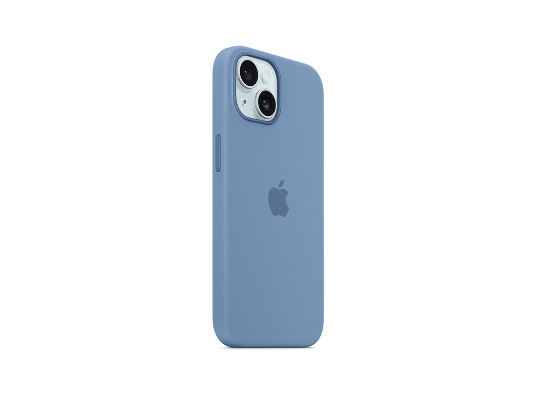 Apple MT0Y3ZM/A iPhone 15 Silicone Case with MagSafe - Winter Blue in Qatar