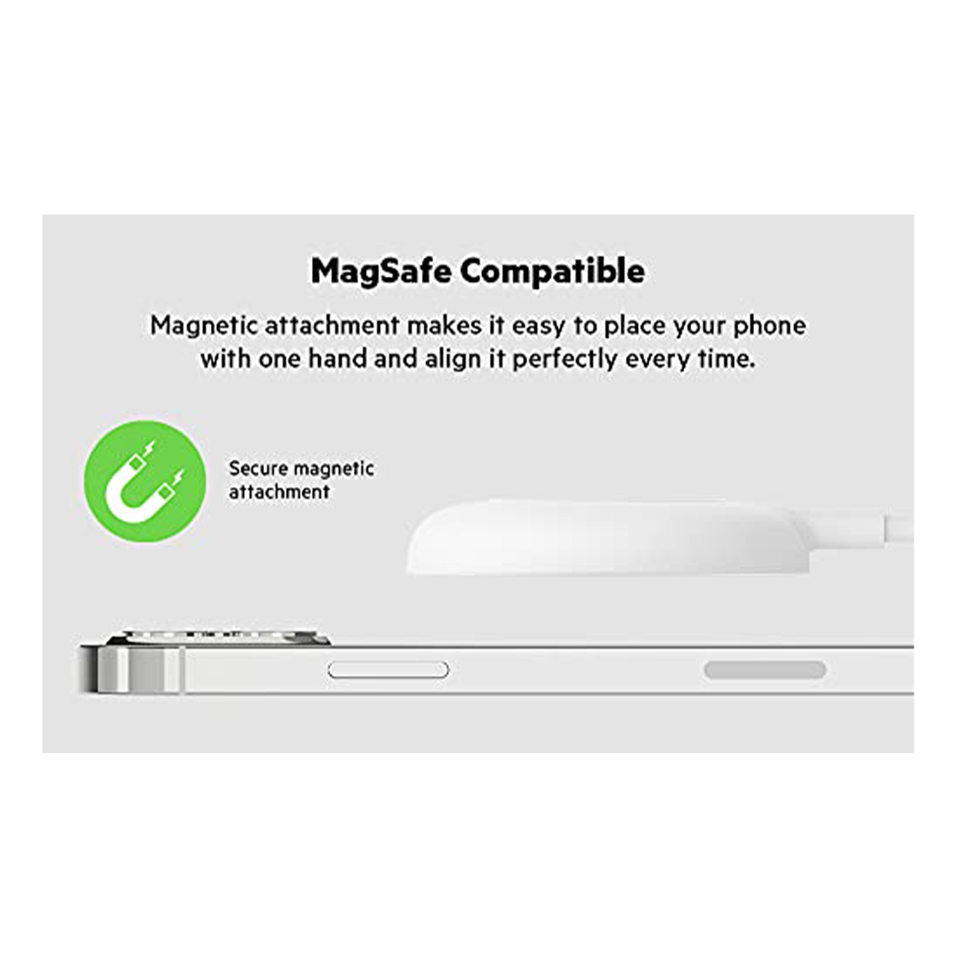 Belkin Magnetic MagSafe Compatible Fast Wireless Charging pad (for iPhone, AirPods Pro and AirPods with Wireless Charging Case) - White in Qatar