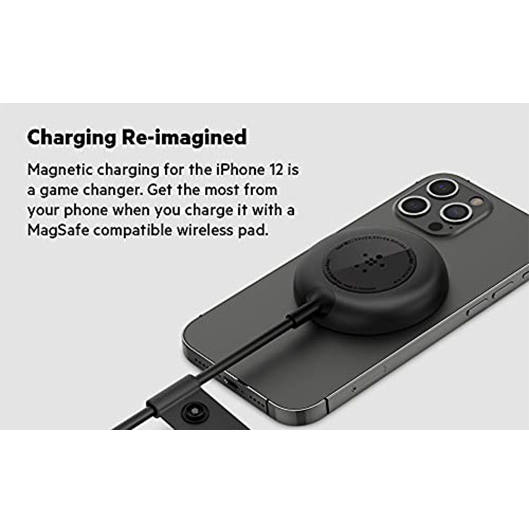 Belkin Magnetic MagSafe Compatible Fast Wireless Charging pad (for iPhone, AirPods Pro and AirPods with Wireless Charging Case) - Black in Qatar