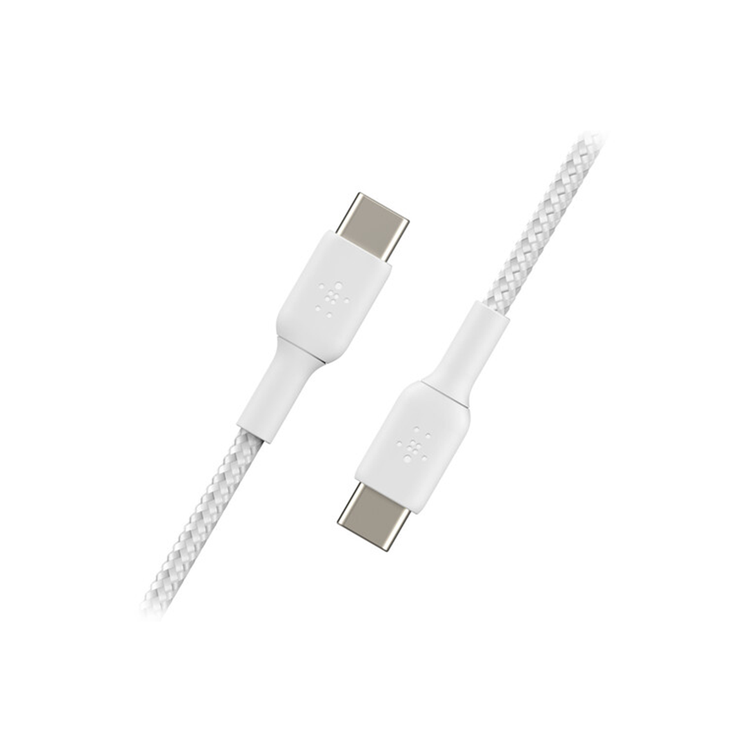 Belkin USB-C to USB-C Braided Cable 2M-  White, 2-Pack