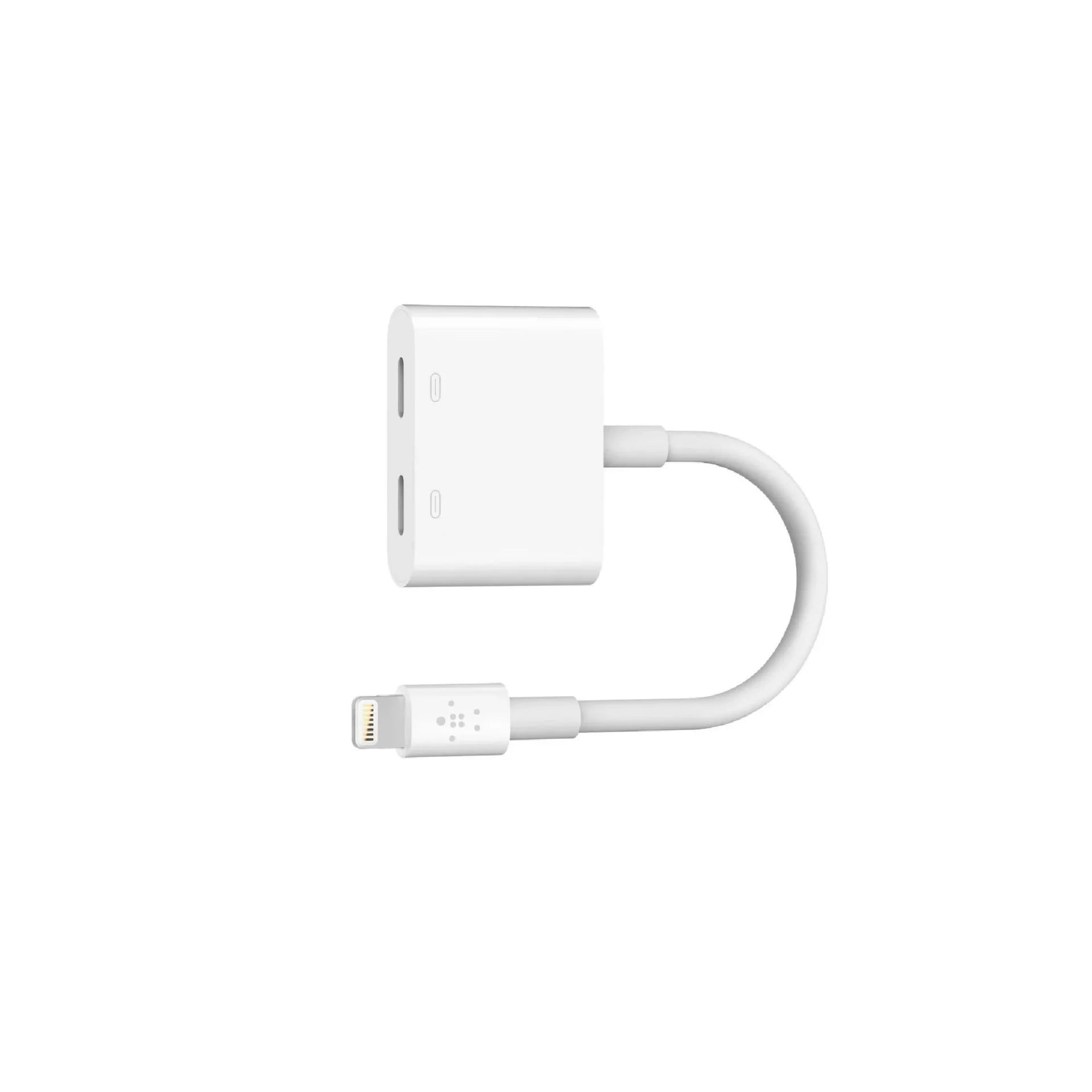 Buy Belkin 3.5mm Audio + lightening Charge Rockstar Adapter in Qatar