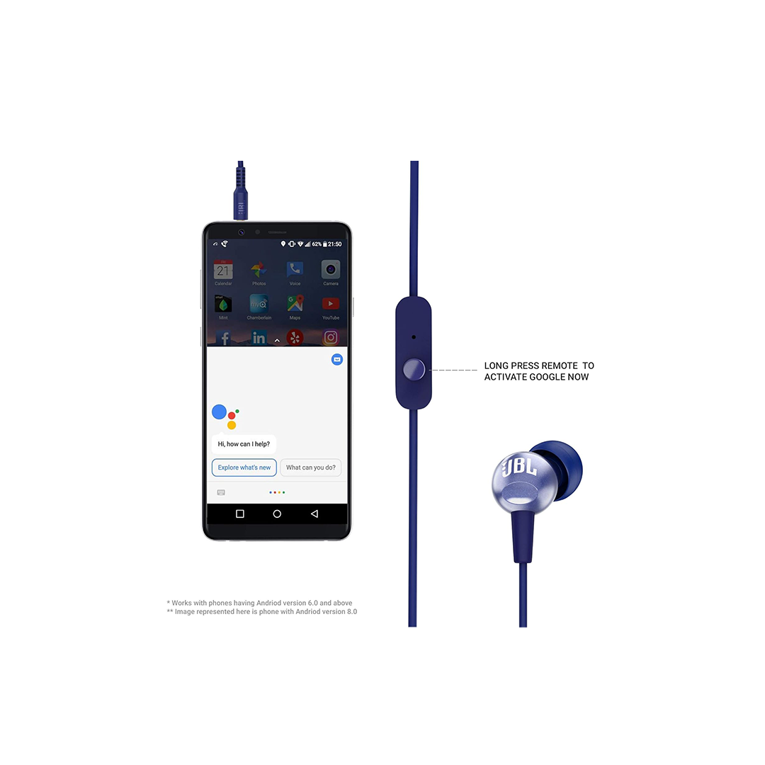 JBL Tune 310C USB-C Earbuds with Microphone - Blue