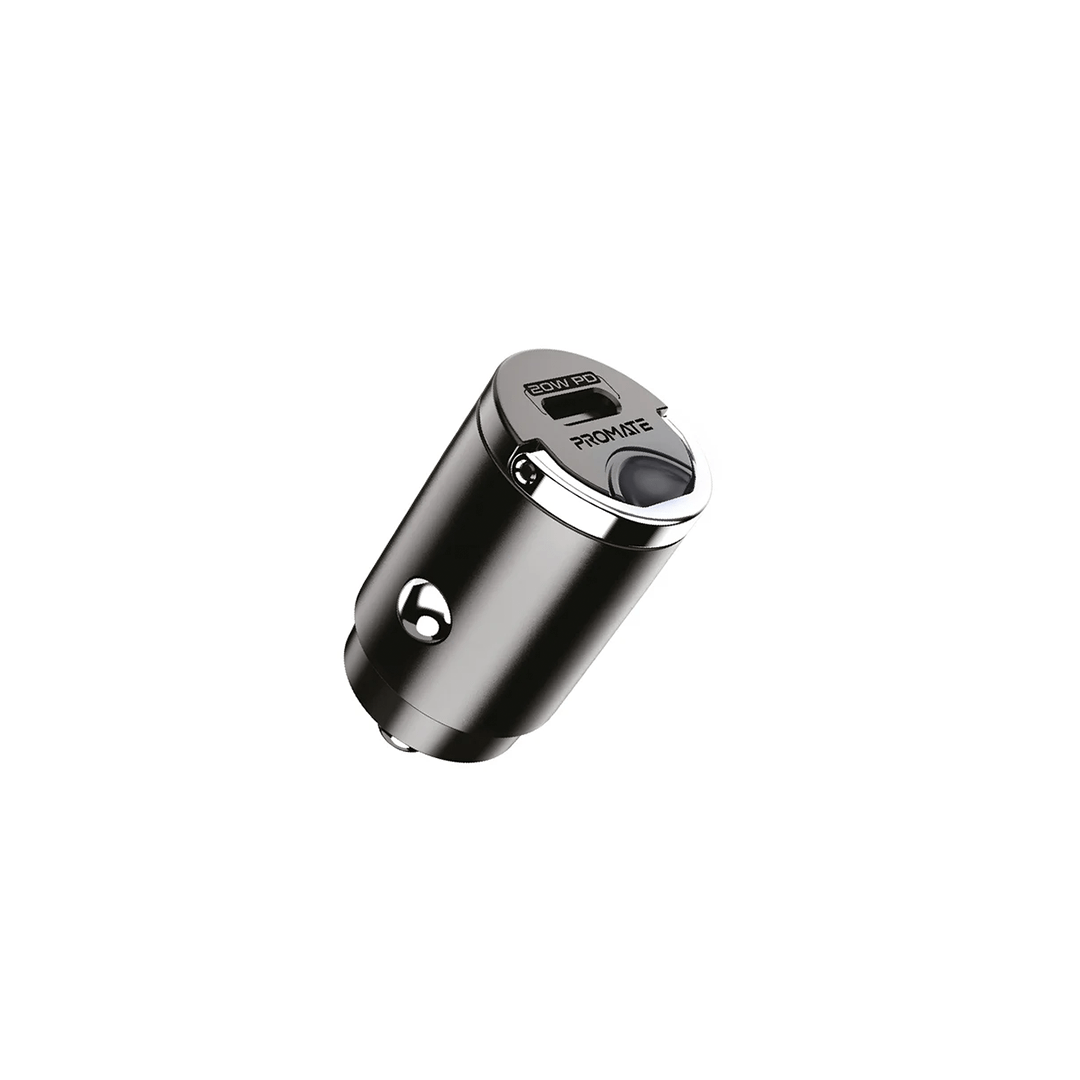Promate Bullet-PD20 World's Smallest Car Charger with 20W Power Delivery - Black in Qatar