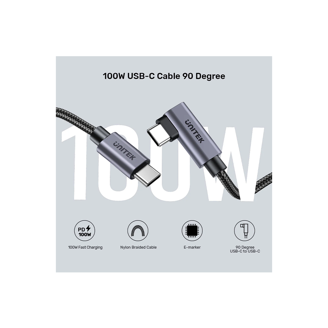 Unitek 100W USB-C 90 Degree Cable 3 M in Qatar