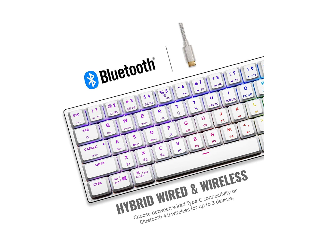 Cooler Master SK622 60% Wireless Bluetooth Silver/White Mechanical Low Profile Gaming Keyboard in Qatar