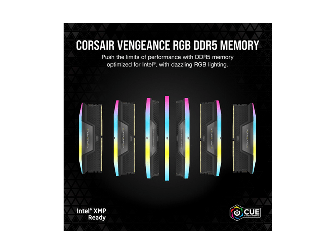 Corsair 64GB VENGEANCE RGB DDR5 6000MT/s DIMM Memory Kit (2 x 32GB) in Qatar