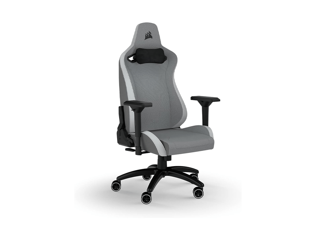 Corsair TC200 Gaming Chair - Soft Fabric – Light Grey/White in Qatar