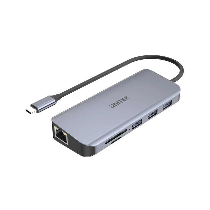 موزع إيثرنت 9 في 1 من Unitek D1026B uHUB N9+ USB-C مع شاشة مزدوجة، وتوصيل طاقة 100 واط، وقارئ بطاقات مزدوج موزع إيثرنت 9 في 1 من Unitek D1026B uHUB N9+ USB-C مع شاشة مزدوجة، وتوصيل طاقة 100 واط، وقارئ بطاقات مزدوج