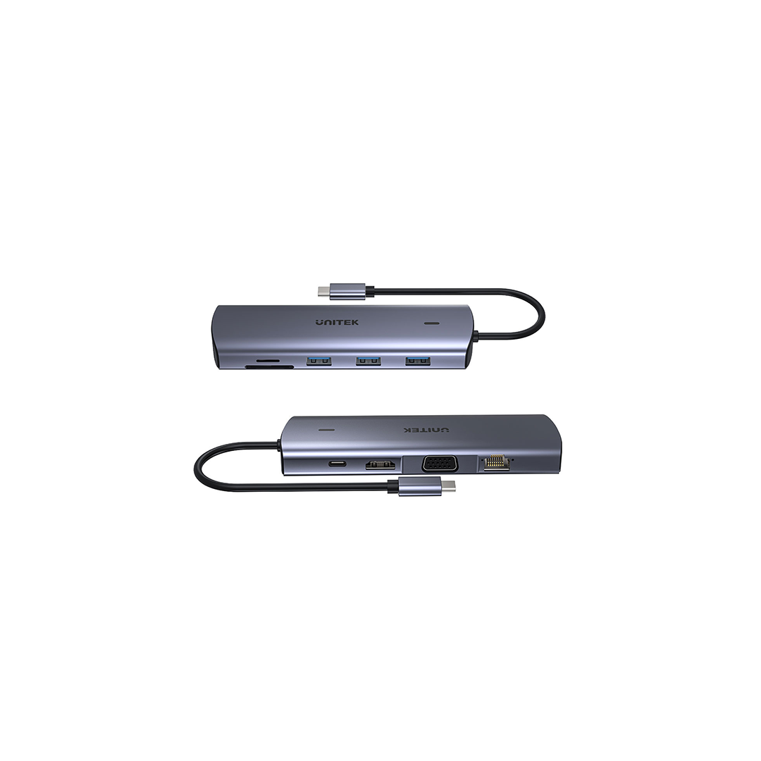 Unitek 9-in-1 USB-C Hub With Dual Monitors, 100W Power Delivery and Dual-Slot Card Reader