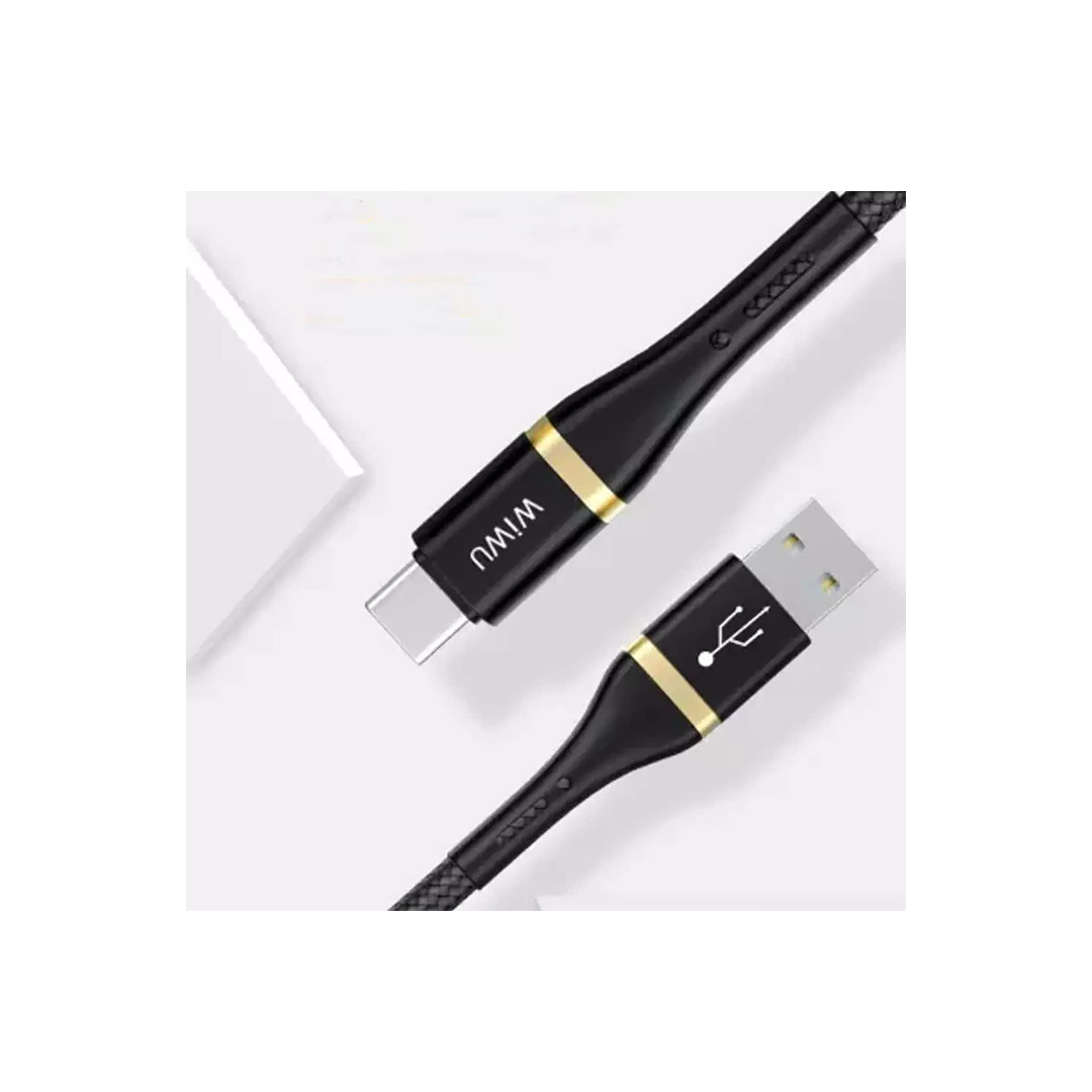 Wiwu ED-1011.2MB Elite Data Cable ED-101 2.4A USB To Type-C 1.2M - Black in Qatar
