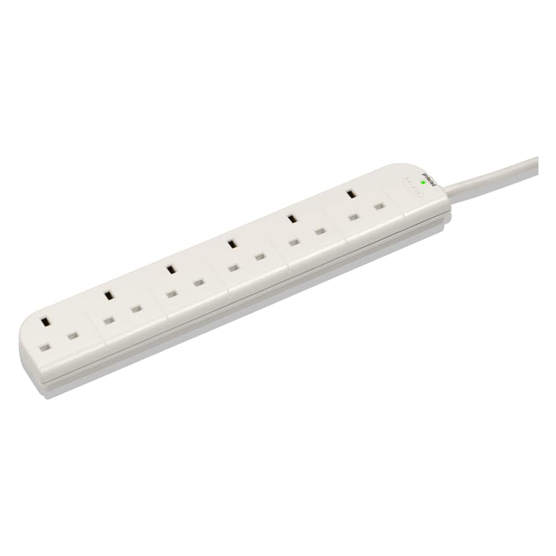 Belkin E Series 6 Plug SurgeStrip Surge Protected Extension Lead - White