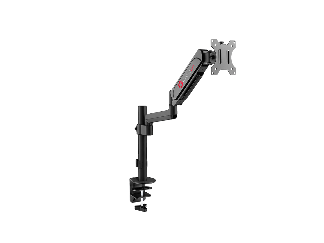 GAMEON GO-3363 Pole-Mounted Spring-Assisted Single Monitor Arm For Gaming And Office Use, 17