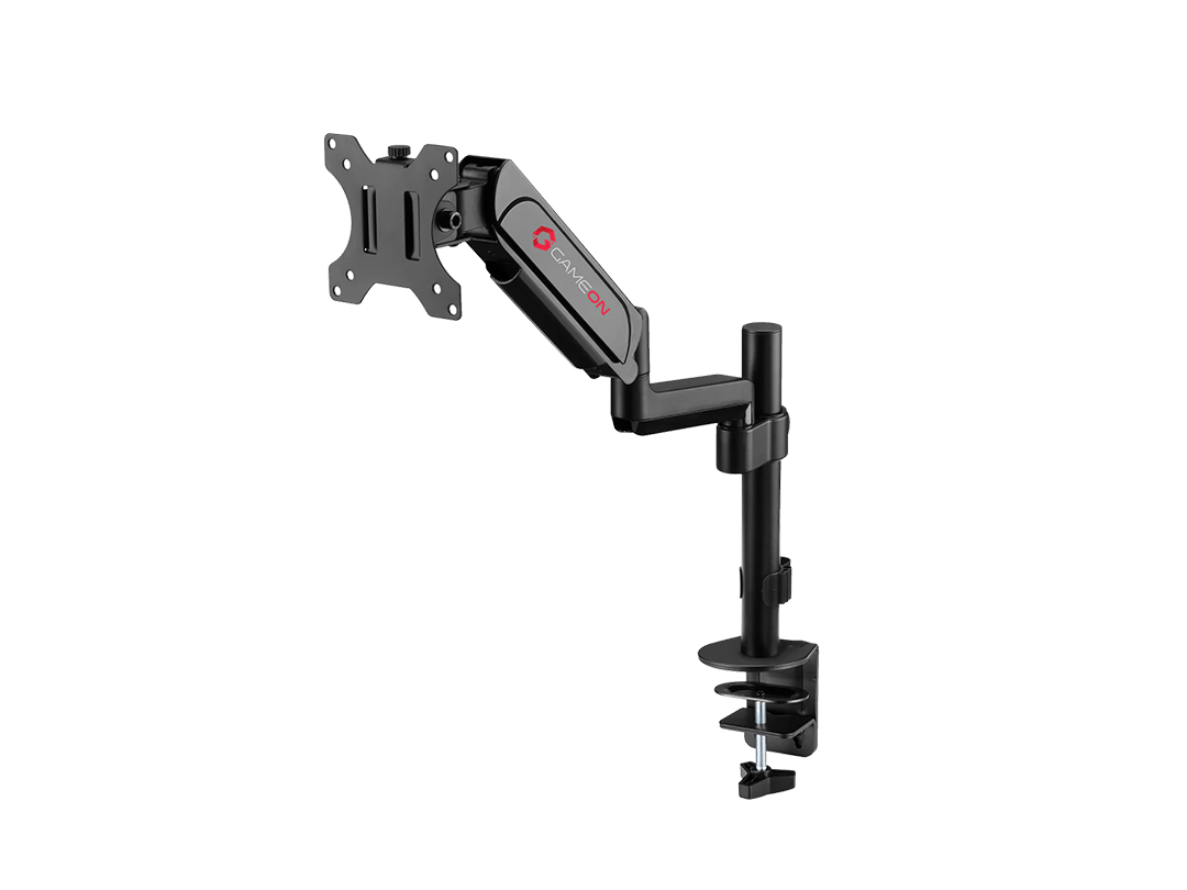 GAMEON GO-3363 Pole-Mounted Spring-Assisted Single Monitor Arm For Gaming And Office Use, 17