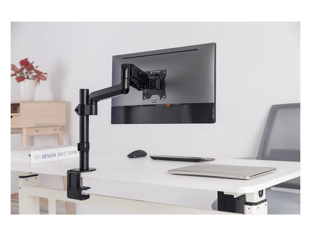 GAMEON GO-3363 Pole-Mounted Spring-Assisted Single Monitor Arm For Gaming And Office Use, 17