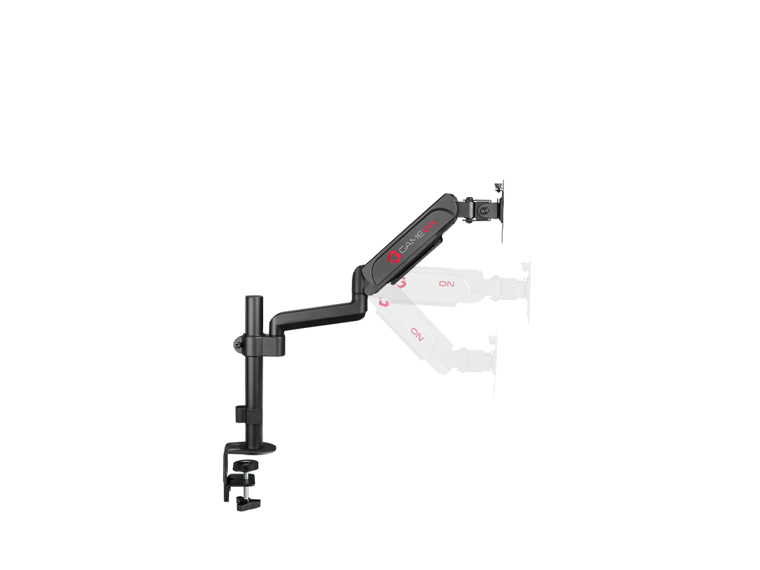 GAMEON GO-3363 Pole-Mounted Spring-Assisted Single Monitor Arm For Gaming And Office Use, 17