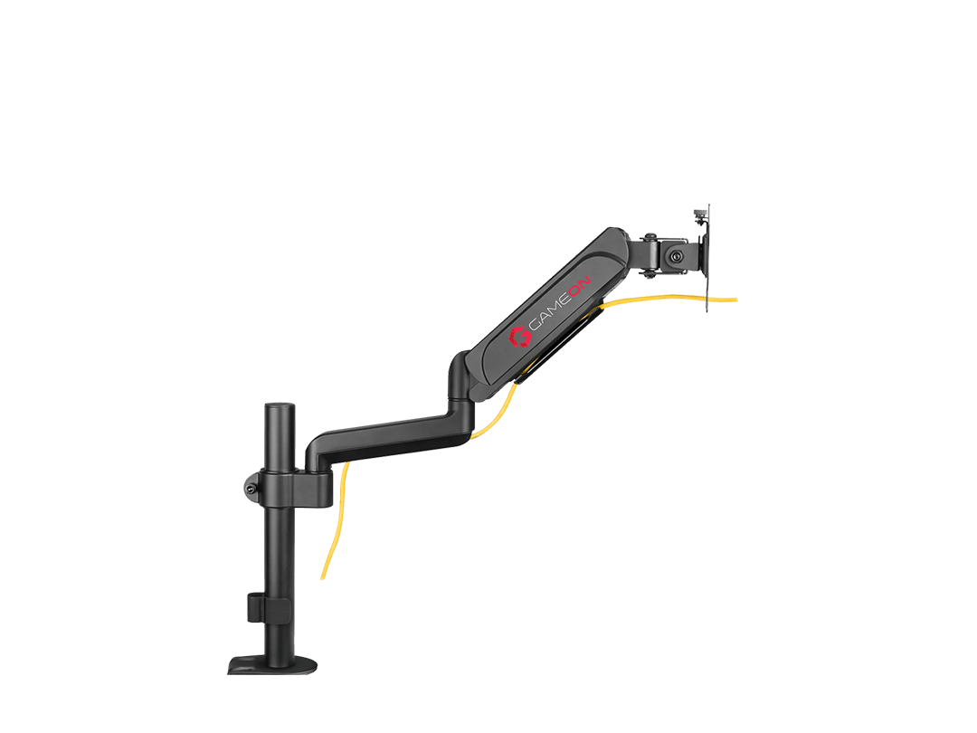 GAMEON GO-3363 Pole-Mounted Spring-Assisted Single Monitor Arm For Gaming And Office Use, 17